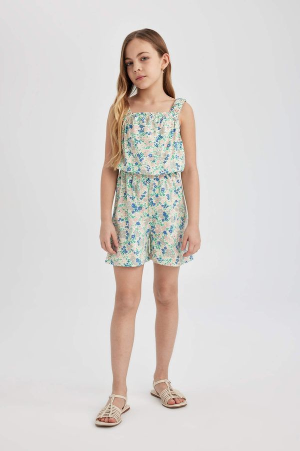 DEFACTO DEFACTO Girl Patterned Strappy Jumpsuit