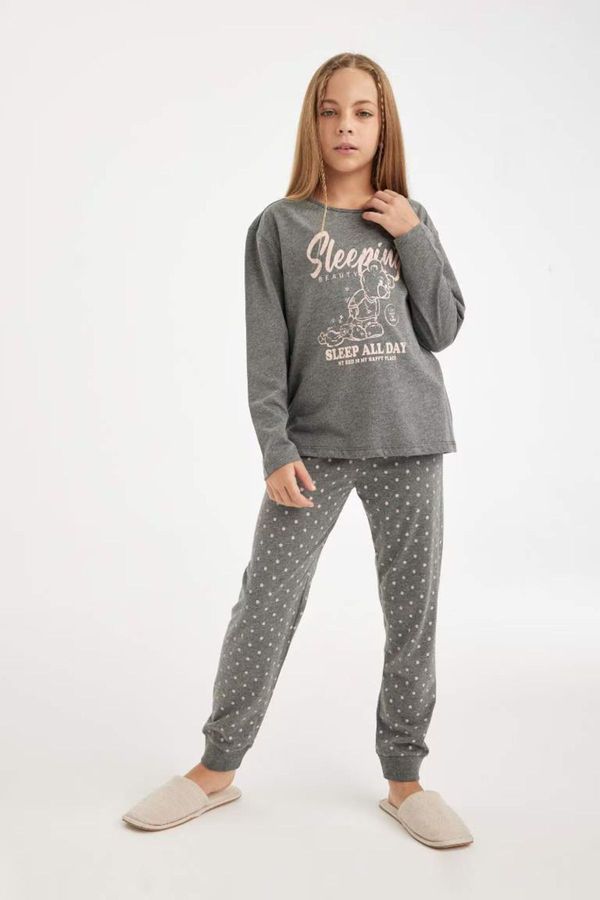 DEFACTO DEFACTO Girl Printed Long Sleeve Pajama Set