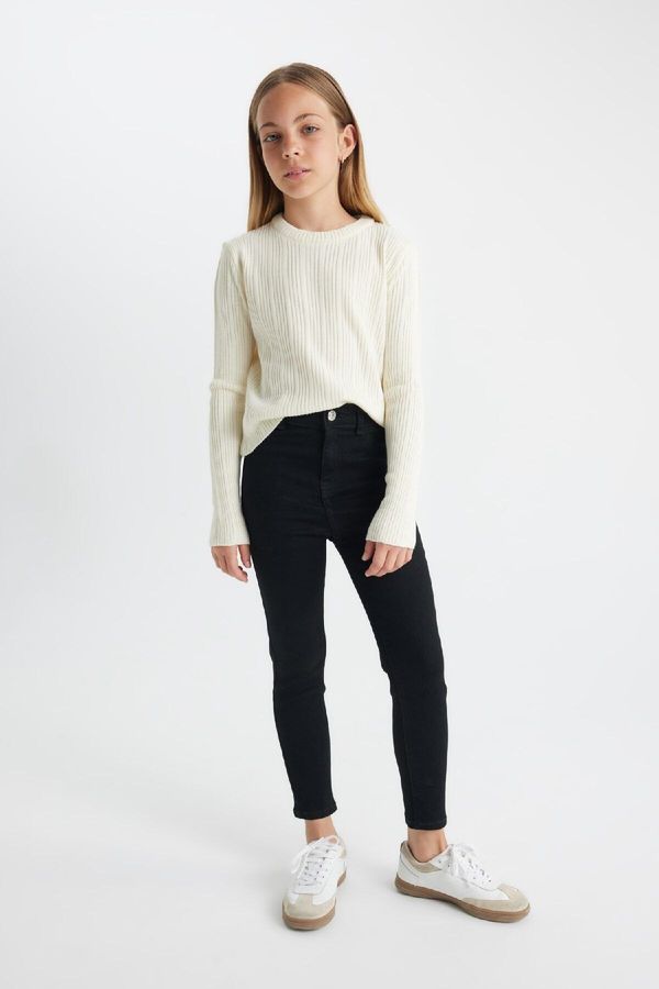 DEFACTO DEFACTO Girl Skinny Fit Skinny Leg Pocket Black Pants