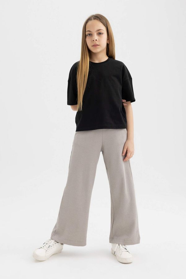 DEFACTO DEFACTO Girl Straight Fit Waffle Trousers