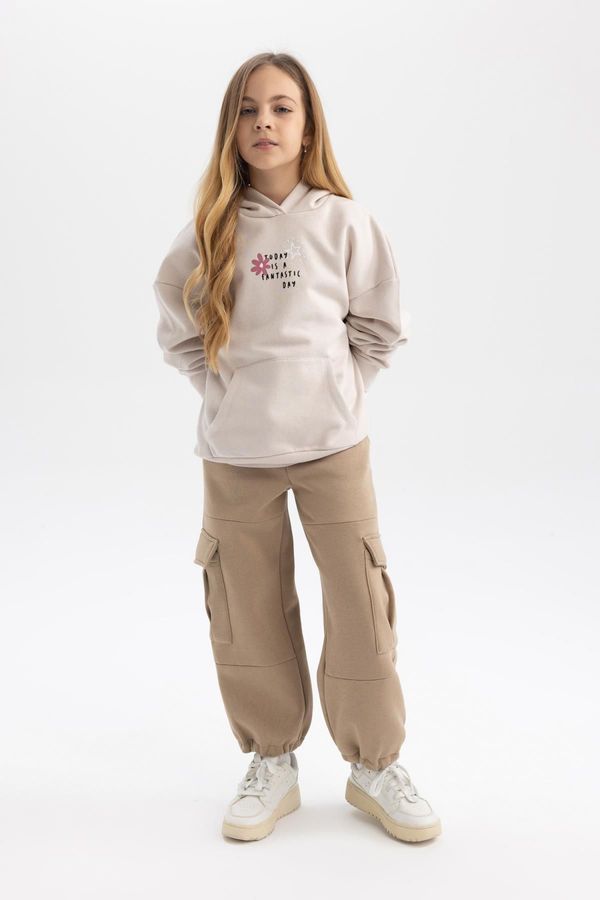 DEFACTO DEFACTO Girl&#39;s Cargo Fit Thick Sweatpants