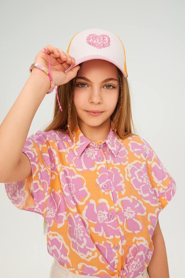 DEFACTO DEFACTO Girl&#39;s Embroidered Gabardine Baseball and Basketball Cap