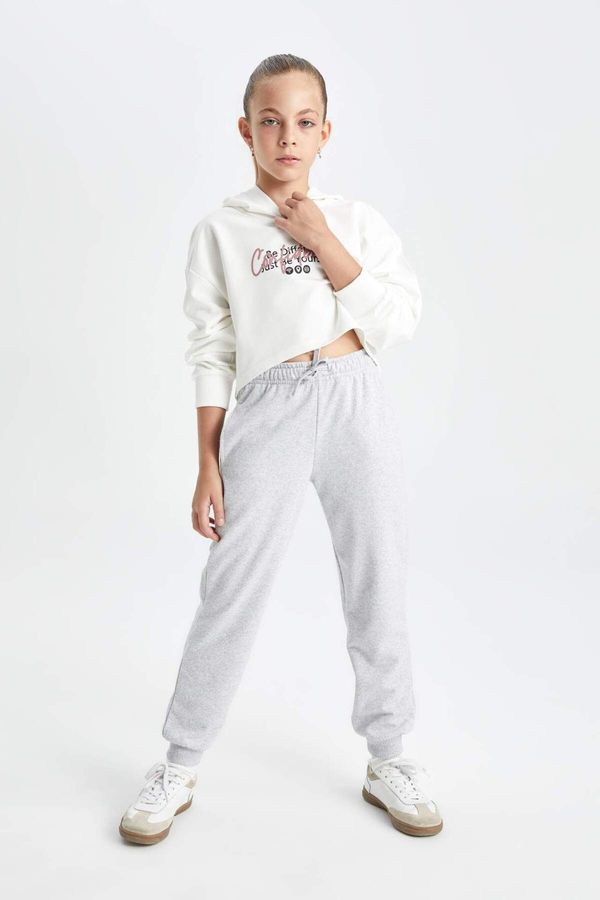 DEFACTO DEFACTO Girl&#39;s Gray Jogger Standard Fit School Sweatpants