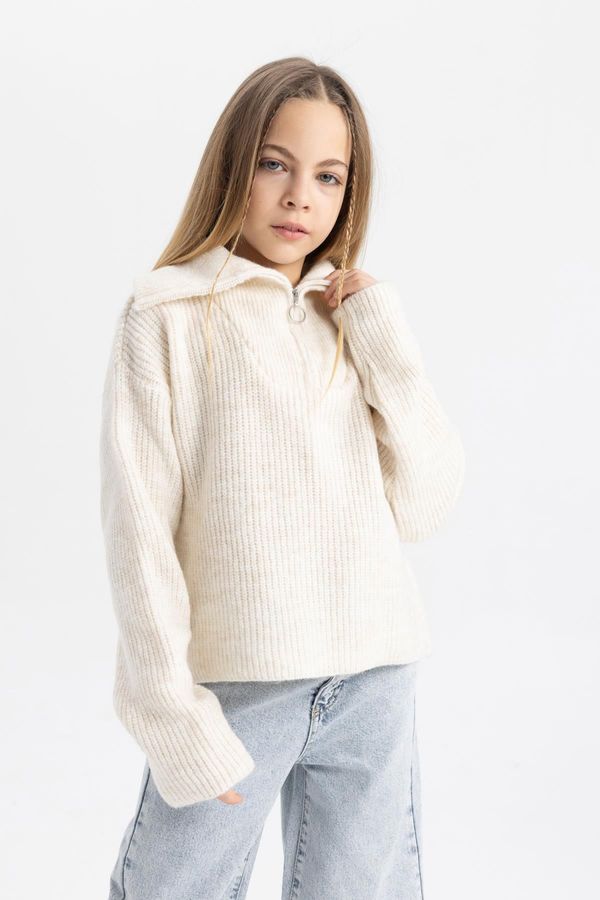 DEFACTO DEFACTO Girl&#39;s Half Zipper Sweater