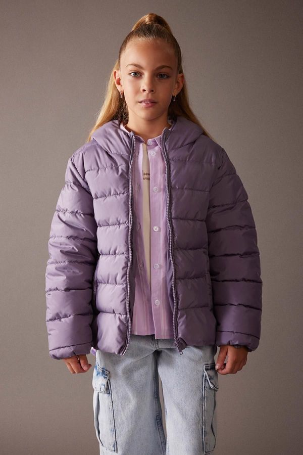 DEFACTO DEFACTO Girl&#39;s Water Repellent Hooded Puffer Coat