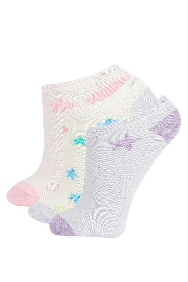 DEFACTO DEFACTO Girl's 3-Piece Cotton Booties Socks