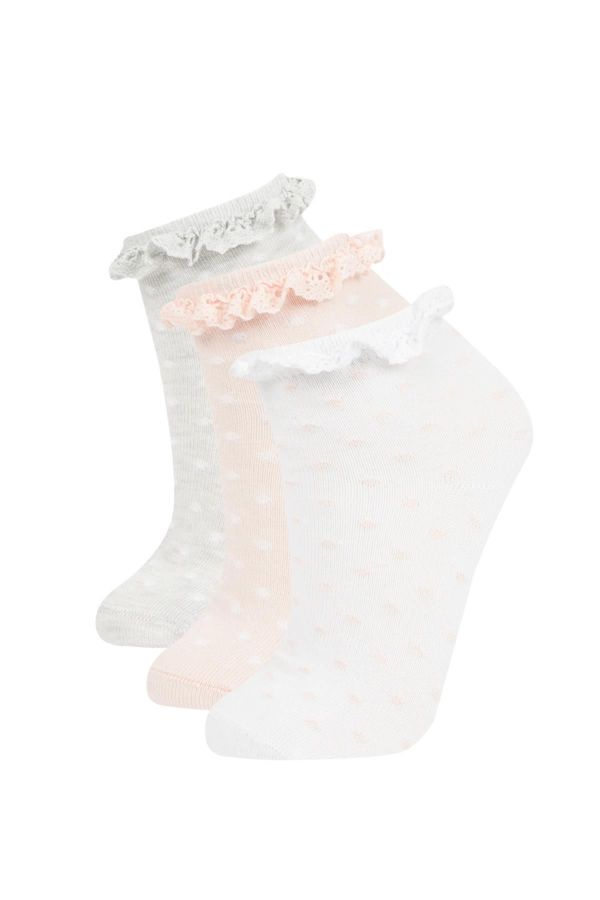 DEFACTO DEFACTO Girl's 3-Piece Cotton Socket Socks