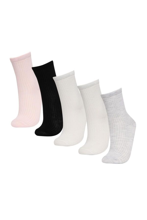 DEFACTO DEFACTO Girl's 5-Piece Cotton Long Socks