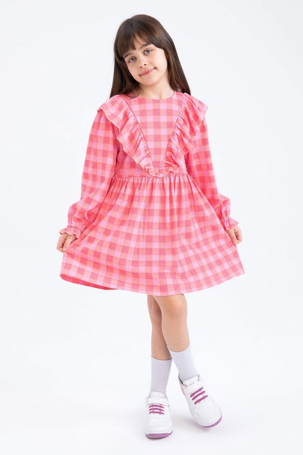 DEFACTO DEFACTO Girls Checked Long Sleeve Dress