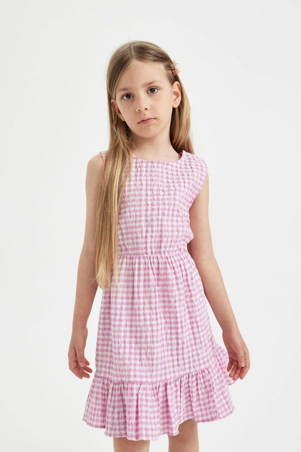 DEFACTO DEFACTO Girl's Checkered Sleeveless Dress