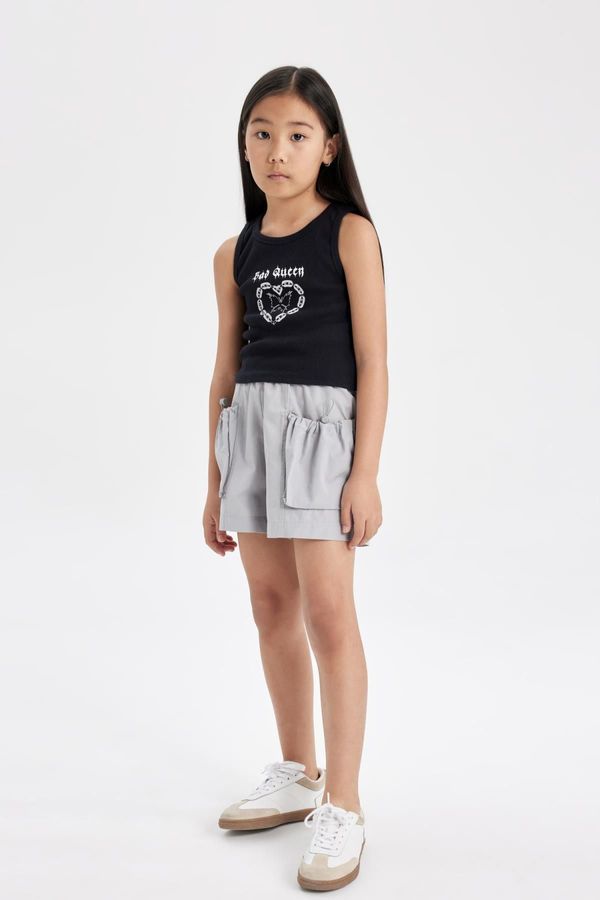 DEFACTO DEFACTO Girl's Cotton Pocket Shorts