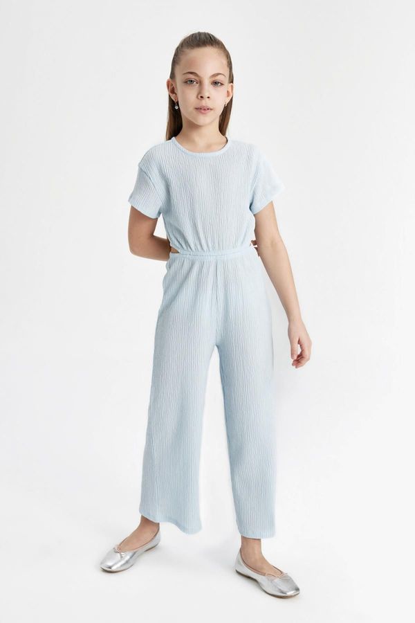 DEFACTO DEFACTO Girls' Crescent Short Sleeve Jumpsuit