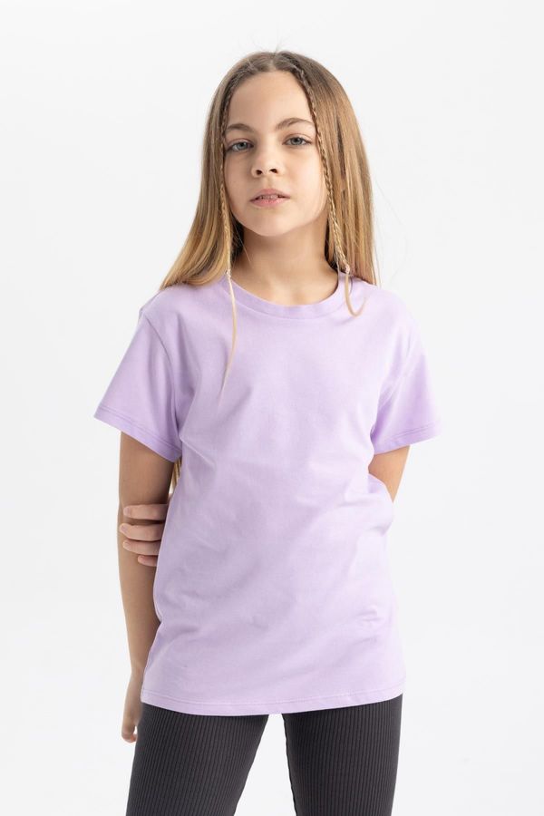 DEFACTO DEFACTO Girls Crew Neck Basic Short Sleeve T-Shirt