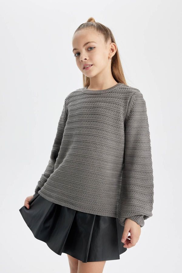 DEFACTO DEFACTO Girl's Crew Neck Knitted Sweater