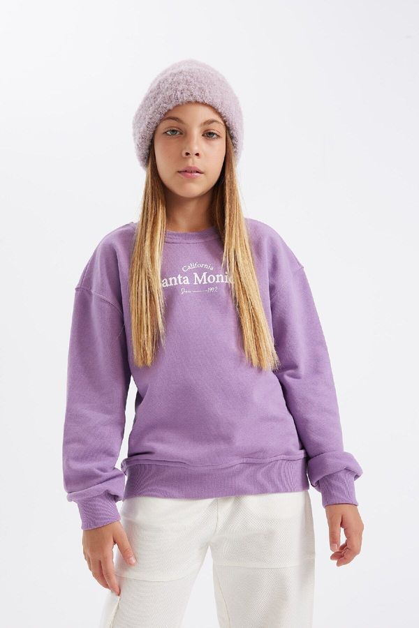 DEFACTO DEFACTO Girls Crew Neck Printed School Sweatshirt