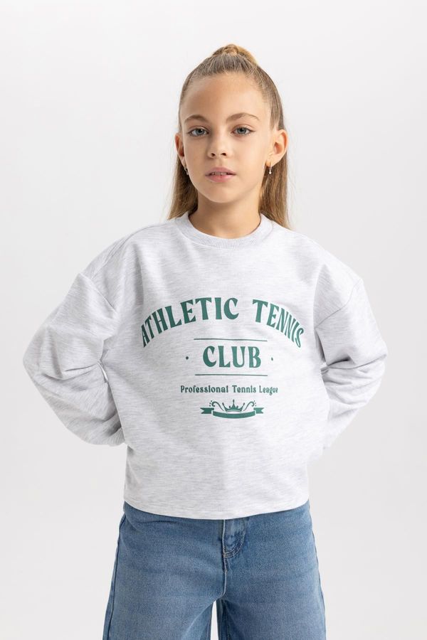 DEFACTO DEFACTO Girl's Crew Neck Printed Sweatshirt