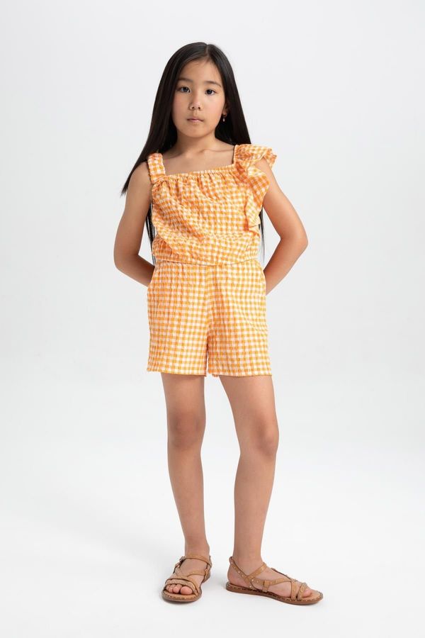 DEFACTO DEFACTO Girl's Crinkle Strap Blouse Shorts 2-Piece Set