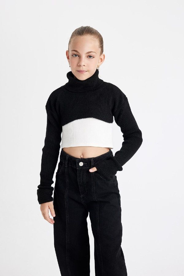 DEFACTO DEFACTO Girls Crop Turtleneck Sweater