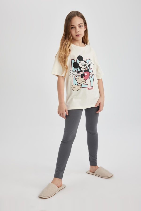 DEFACTO DEFACTO Girl's Disney Mickey & Minnie Oversize Fit Short Sleeve Pajama Set