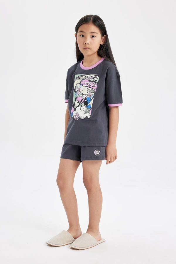 DEFACTO DEFACTO Girls Disney Mickey & Minnie Short Sleeve Pajama Set with Shorts