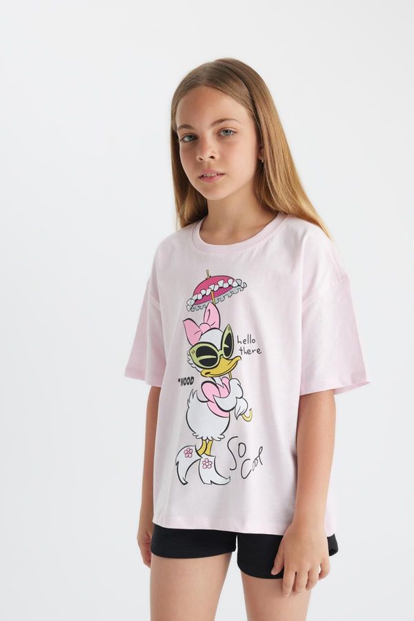 DEFACTO DEFACTO Girls Disney Mickey Mouse & Friends Oversize Fit Short Sleeve T-Shirt