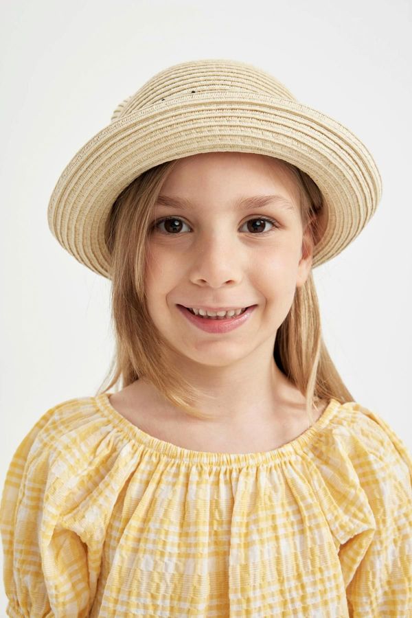 DEFACTO DEFACTO Girl's Embroidered Straw Hat