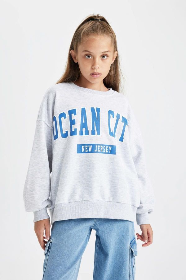 DEFACTO DEFACTO Girls Oversize Fit Crew Neck Sweatshirt