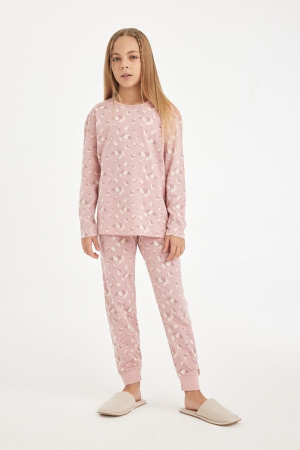 DEFACTO DEFACTO Girl's Patterned Long Sleeve Pajama Set