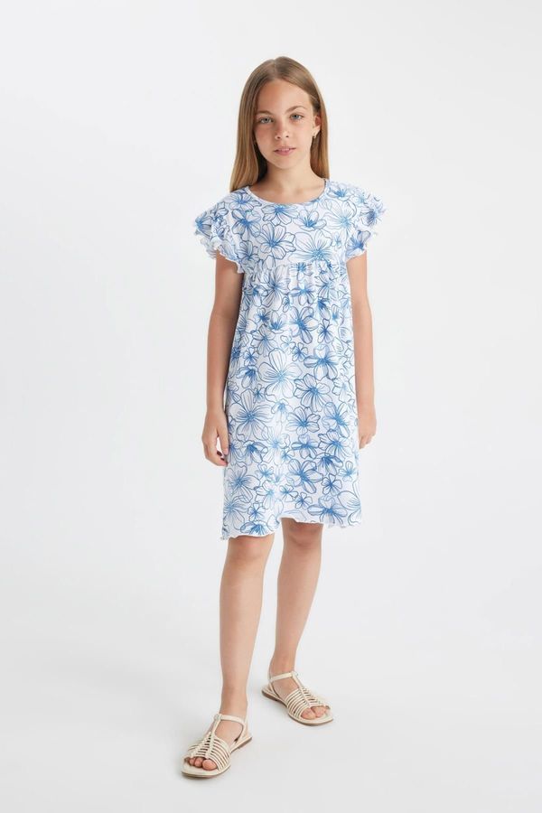 DEFACTO DEFACTO Girl's Patterned Short Sleeve Dress