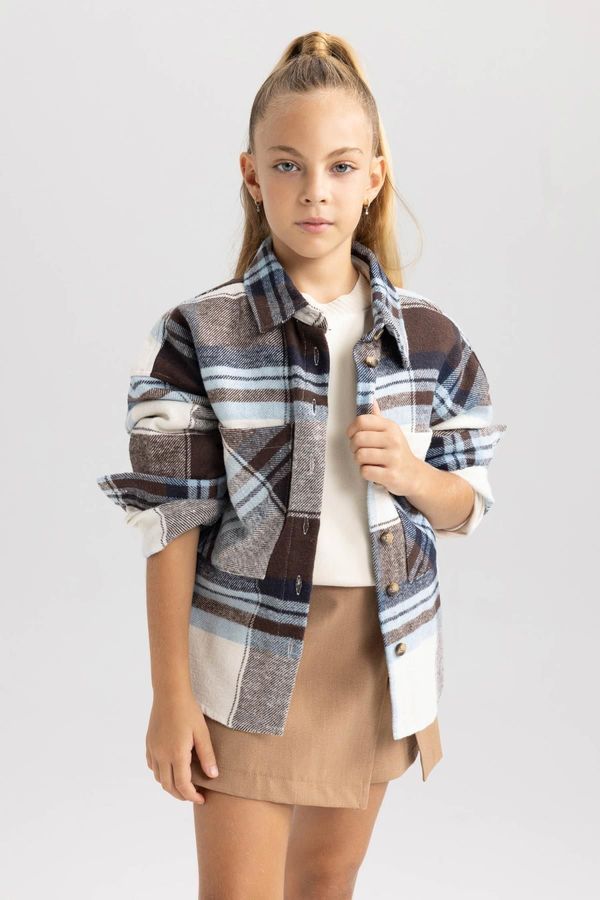 DEFACTO DEFACTO Girl's Plaid Long Sleeve Shirt