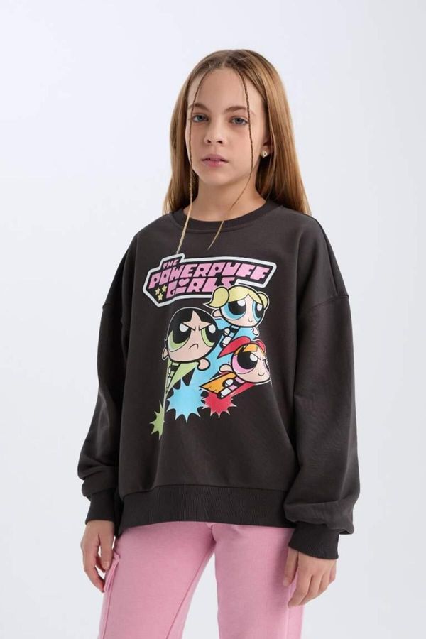 DEFACTO DEFACTO Girl's Powerpuff Girls Oversize Wide Fit Crew Neck Sweatshirt