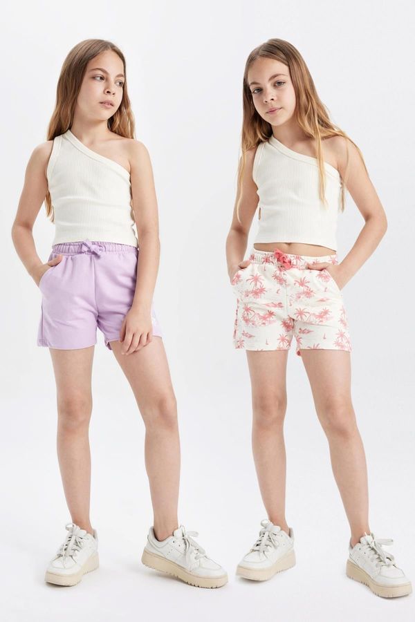 DEFACTO DEFACTO Girl's Printed 2-Piece Shorts