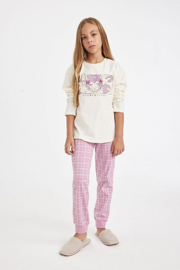 DEFACTO DEFACTO Girls Printed Long Sleeve Pajama Set