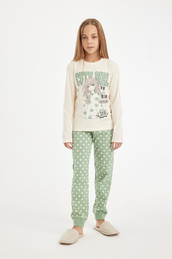 DEFACTO DEFACTO Girls Printed Long Sleeve Pajama Set