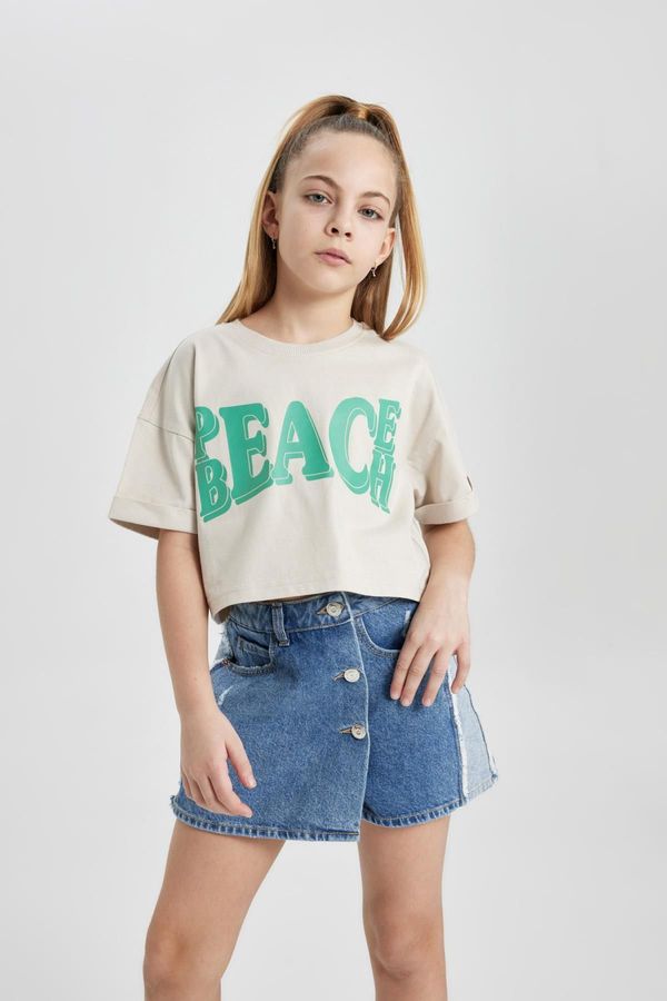 DEFACTO DEFACTO Girls Printed Short Sleeve T-Shirt
