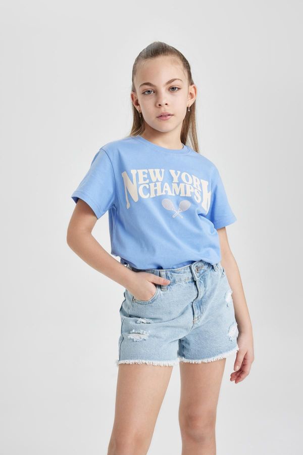 DEFACTO DEFACTO Girls Printed Short Sleeve T-Shirt