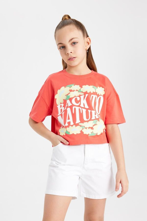 DEFACTO DEFACTO Girl's Printed Short Sleeve T-Shirt