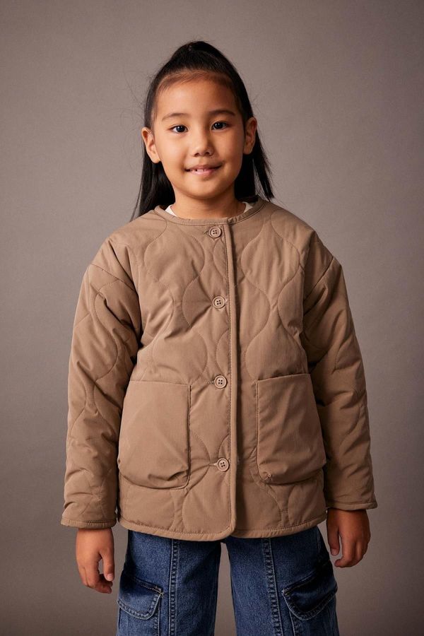 DEFACTO DEFACTO Girl's Quilted Double-Sided Faux Für Lined Coat