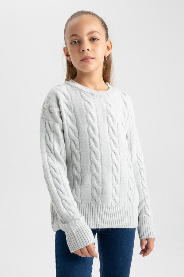 DEFACTO DEFACTO Girl's Regular Fit Crew Neck Sweater