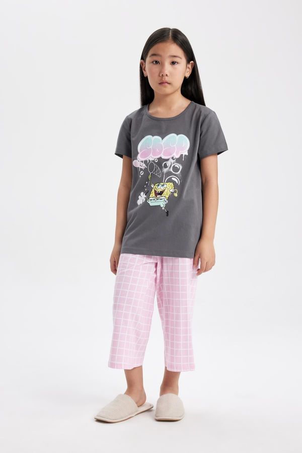 DEFACTO DEFACTO Girl's SpongeBob Short Sleeve Pajamas Set