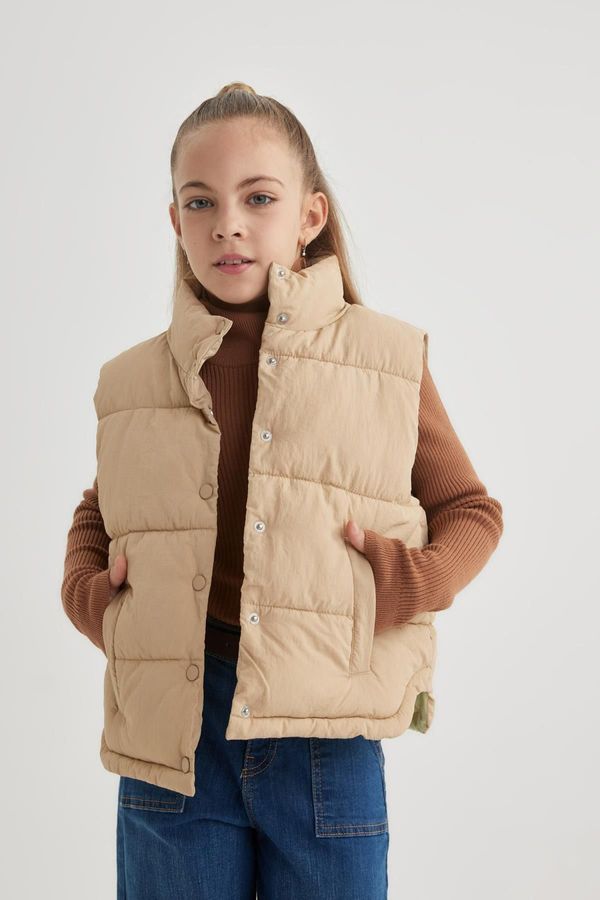 DEFACTO DEFACTO Girl's Stand Collar Basic Puffer Vest