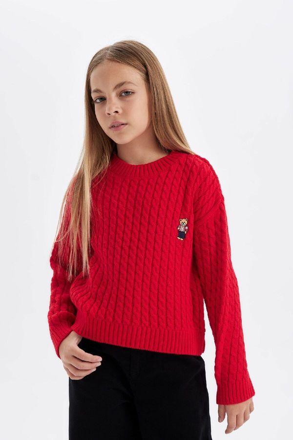 DEFACTO DEFACTO Girl's Standard Fit Crew Neck Sweater