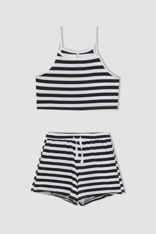 DEFACTO DEFACTO Girls' Striped Athlete Shorts 2-Piece Set