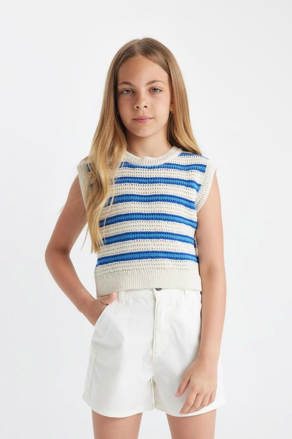 DEFACTO DEFACTO Girl's Striped Openwork Undershirt