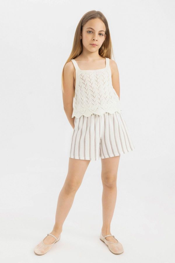 DEFACTO DEFACTO Girl's Striped Paperbag Shorts