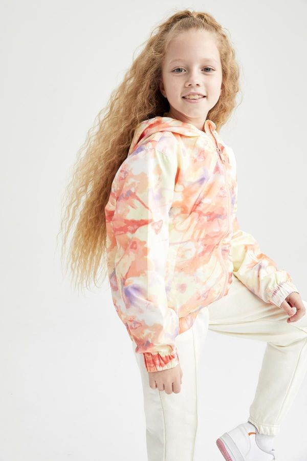 DEFACTO DEFACTO Girls Tie-dye Patterned Hooded Raincoat