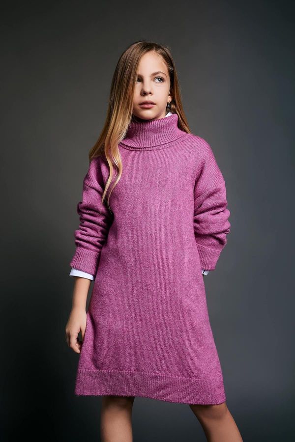 DEFACTO DEFACTO Girl's Turtleneck Long Sleeve Knitwear Dress