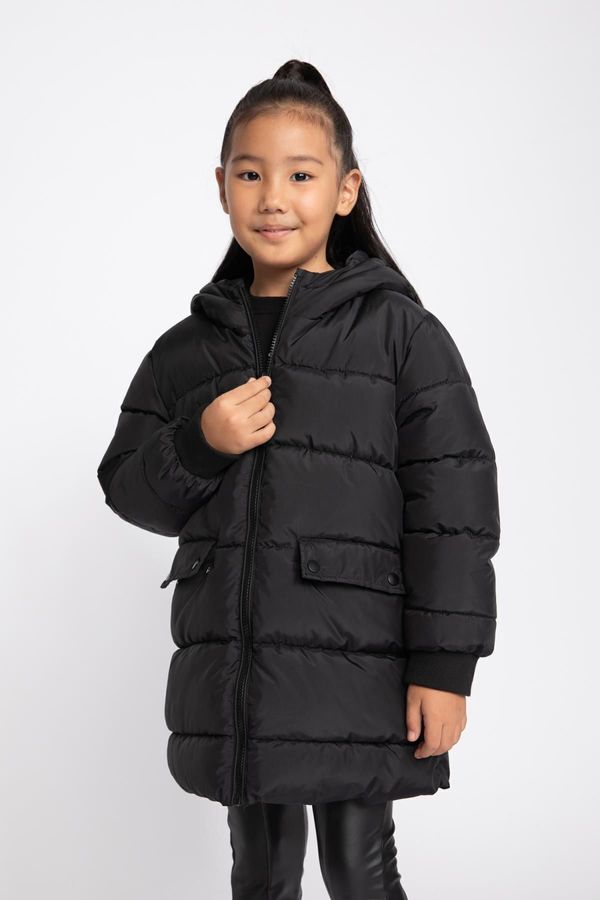 DEFACTO DEFACTO Girl's Water Repellent Hooded Puffer Jacket