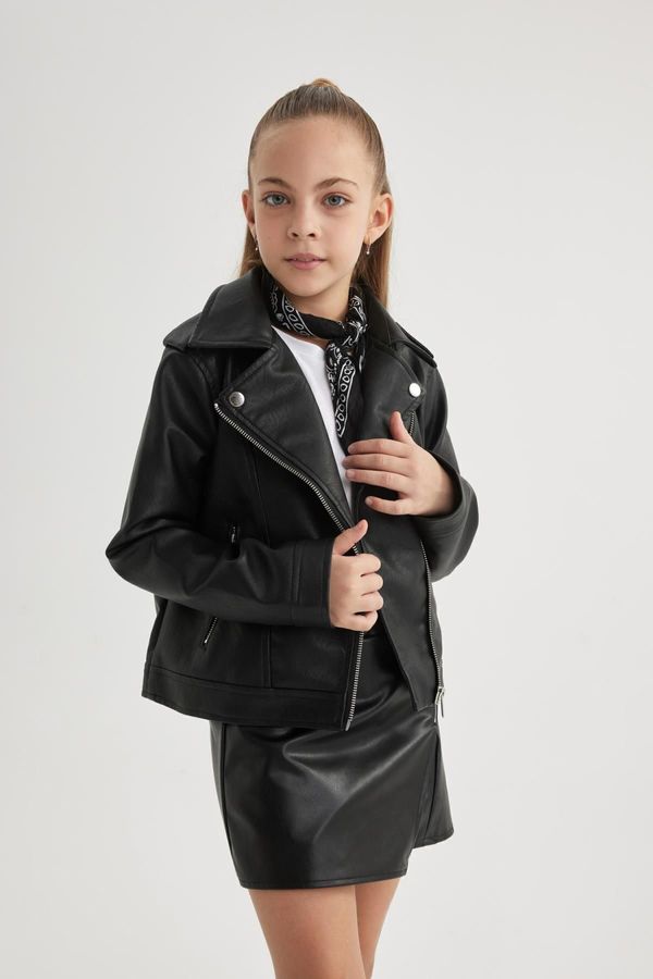 DEFACTO DEFACTO Girl's Water Repellent Jacket Collar Coat