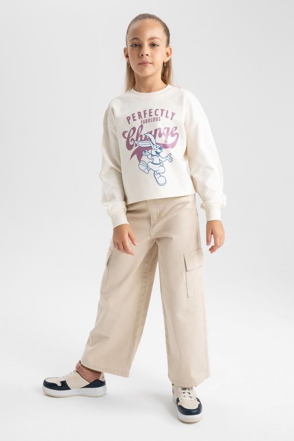 DEFACTO DEFACTO Girls Wide Leg Cargo Wide Leg Cotton Pants